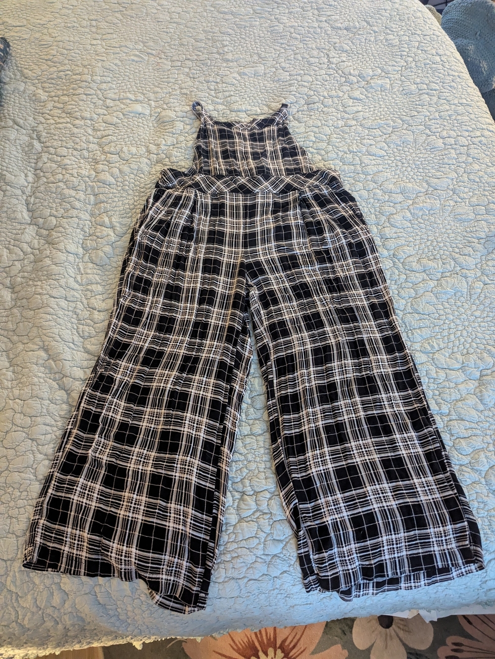 torrid Black & White Plaid Wide-Leg Jumpsuit